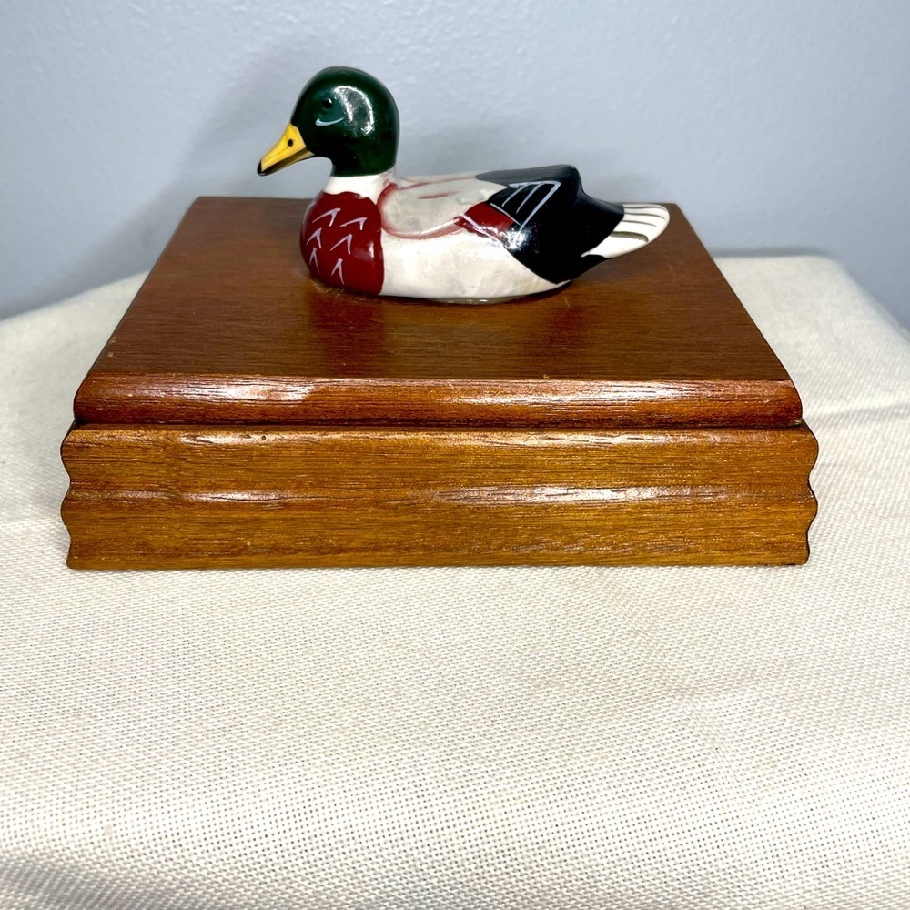 Mallard Duck Playing Cards Decks In Wooden Display Box Albert E. Price VTG 1982